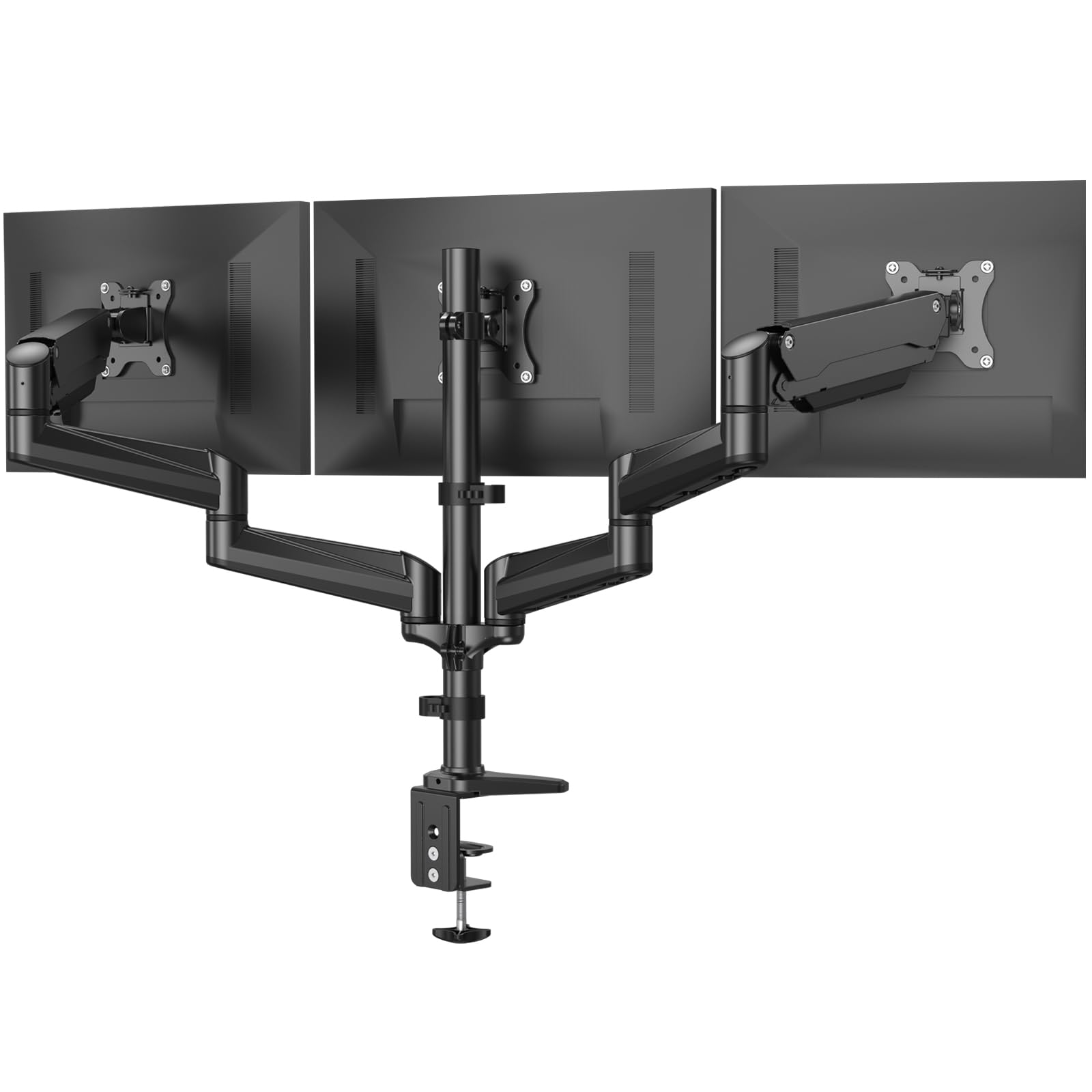 HUANUO Monitor Halterung 3 Monitore für 17-32 Zoll Bildschirme, Bildschirmhalterung 3 Monitore Höhenverstellbar, Monitorarm, Tragen Sie 8 kg pro Arm Gaming