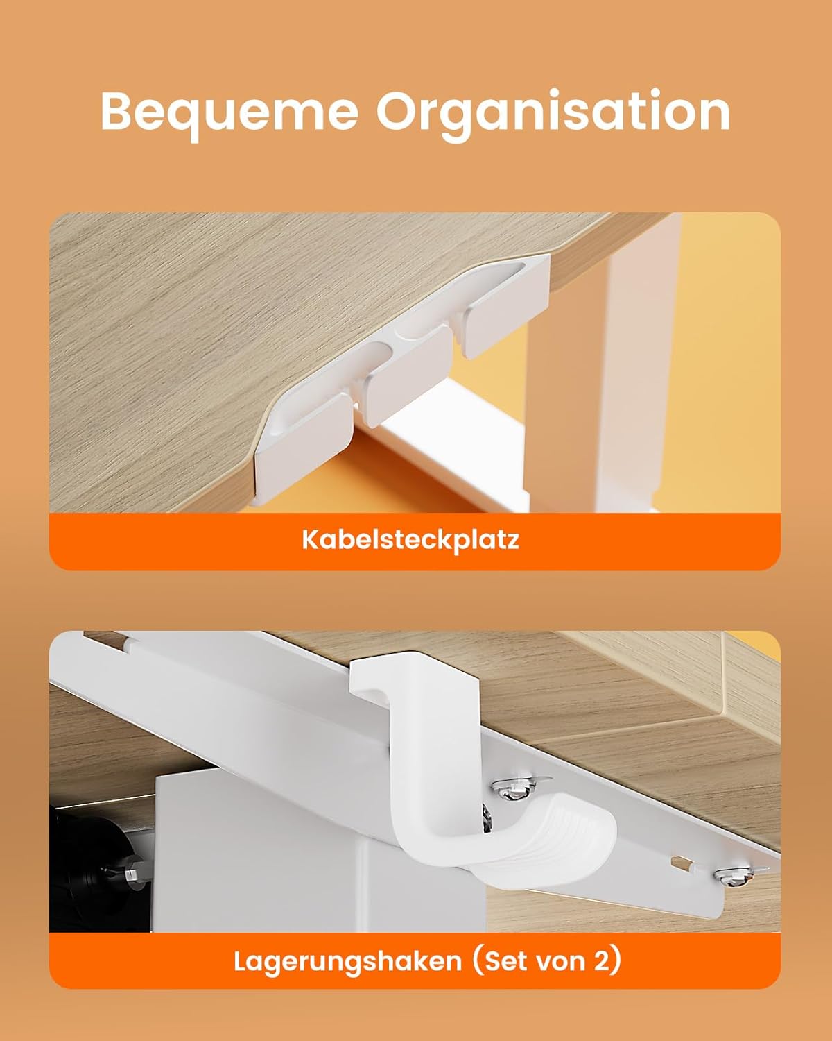 ErGear Electric Height Adjustable Desk 100 x 60 cm, Desk Height Adjustable with 4 Memory Smart Desk for Home Office with Connection Plate