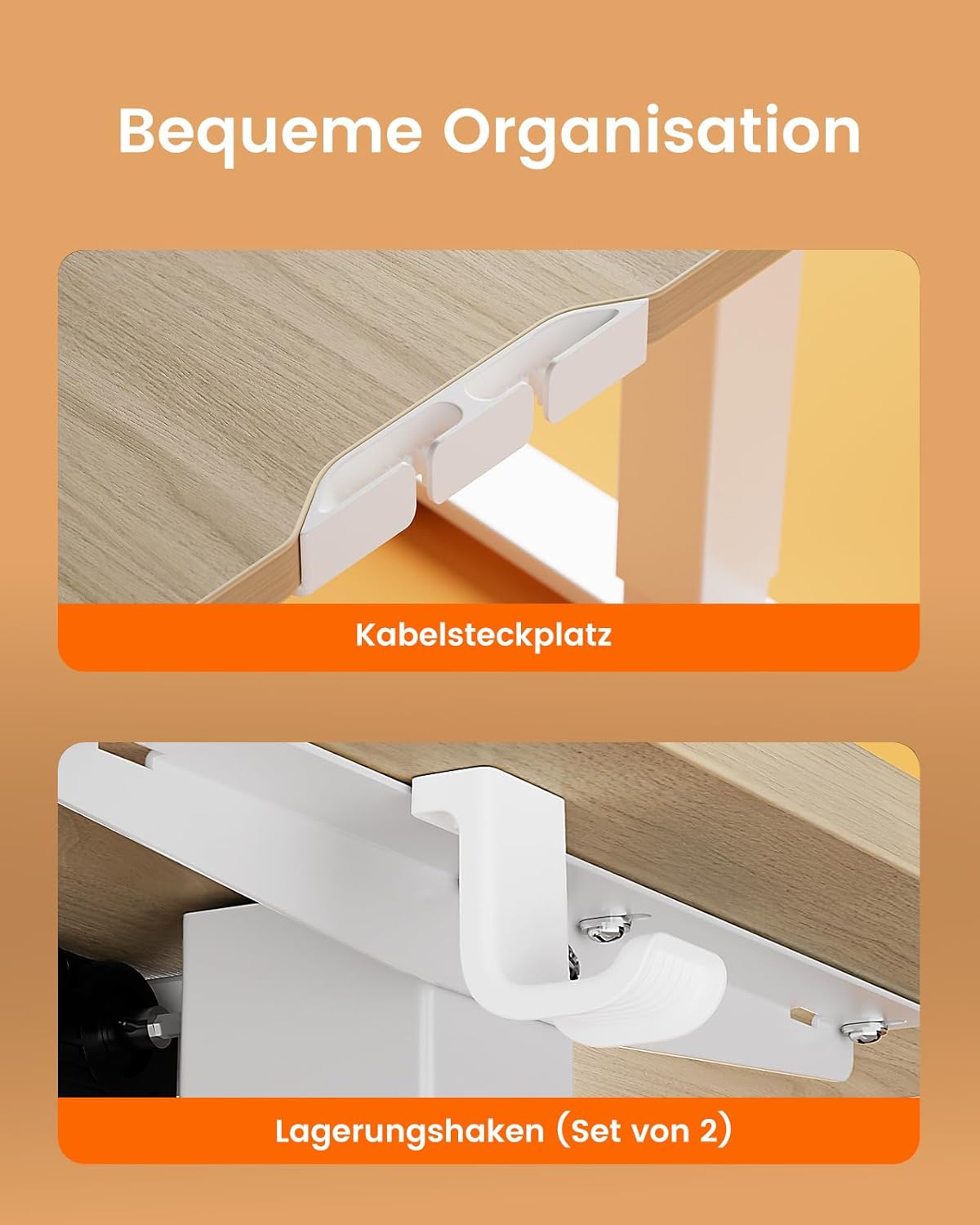 ErGear Elektrisch Höhenverstellbarer Schreibtisch 120 x 60 cm, Schreibtisch Höhenverstellbar mit 4-Gedächtnis-Smart-Pult für Home-Office mit Verbindungsplatte