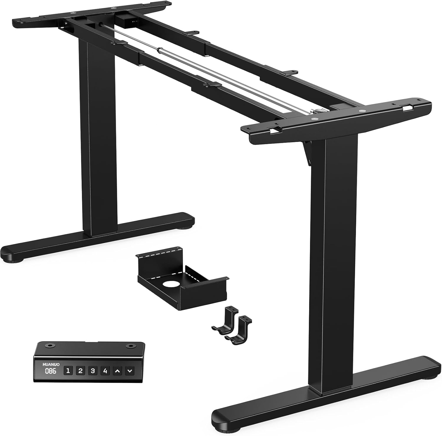 HUANUO Height-Adjustable Desk Frame with Brushless Motor, 100 kg Load Capacity, Table Legs, Desk Frame, Height Adjustable for Table Tops of 110 x 200 cm, Frame Only