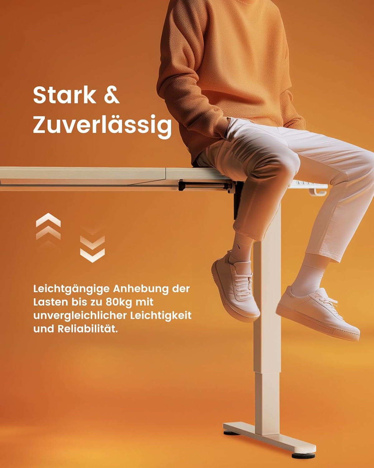 ErGear Elektrisch Höhenverstellbarer Schreibtisch 120 x 60 cm, Schreibtisch Höhenverstellbar mit 4-Gedächtnis-Smart-Pult für Home-Office mit Verbindungsplatte