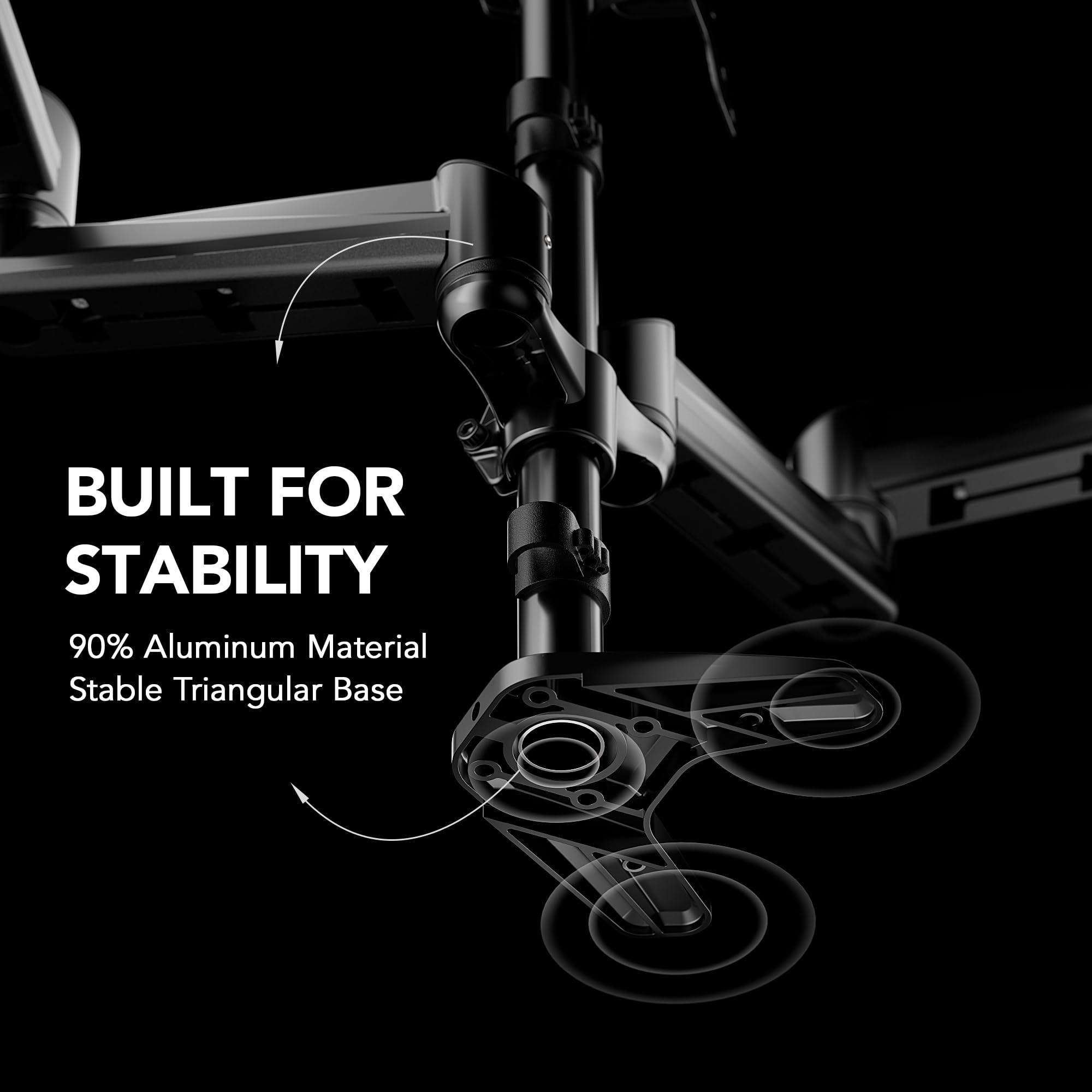 17-32" Bras pour triple moniteur avec réglage de hauteur - Argent