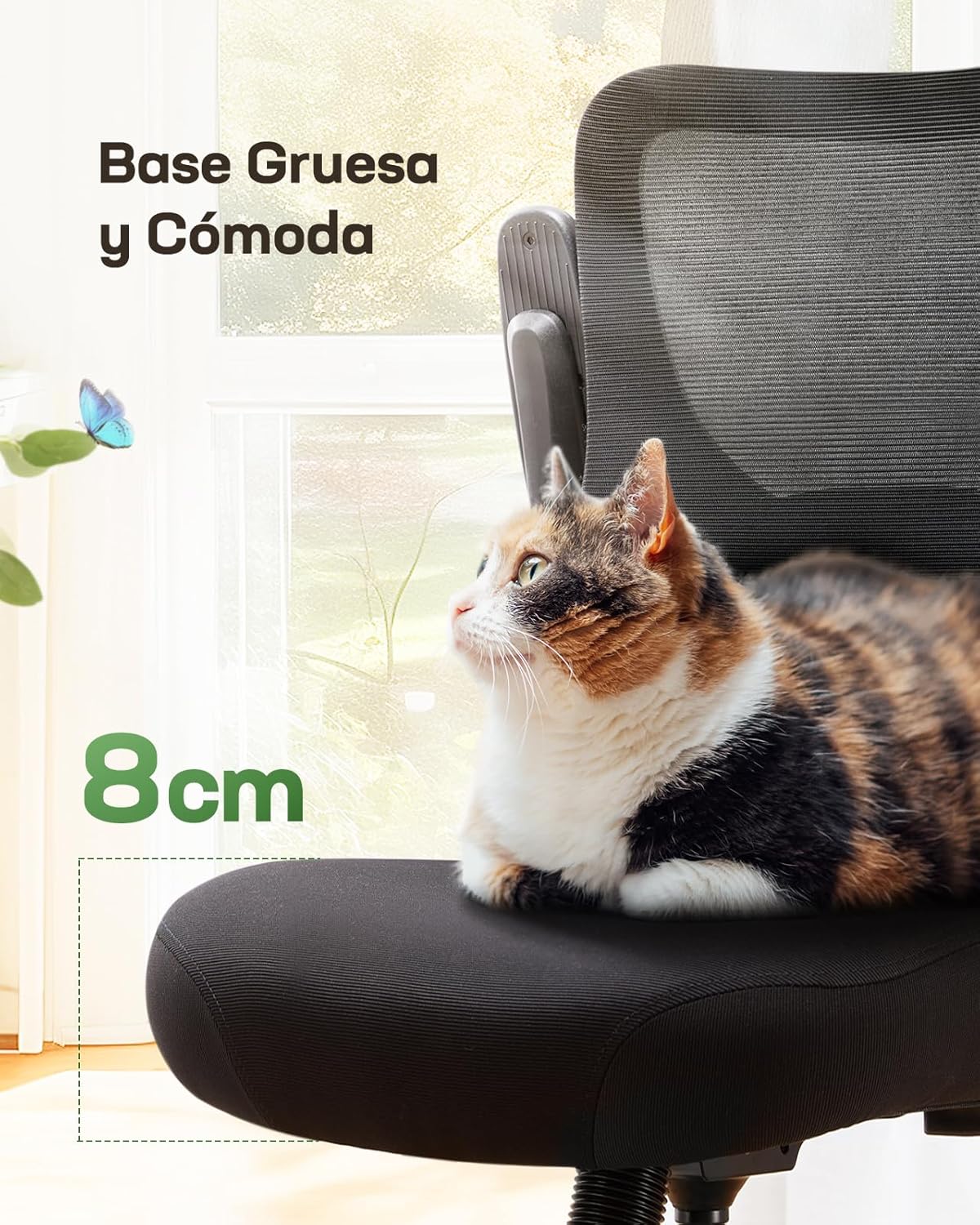 Marsail Ergonomic Desk Chair: Computer Office Chair with Mesh High Back and Adjustable Lumbar Support Swivel Chair for Work with Wheels, 3D Armrest