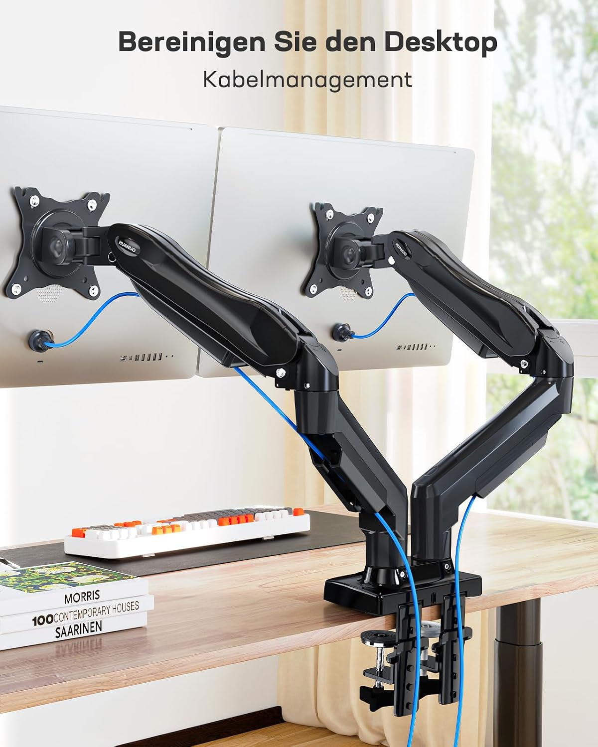 Doppelmonitorarm (13-32 Zoll) mit 360°-Vollbewegung