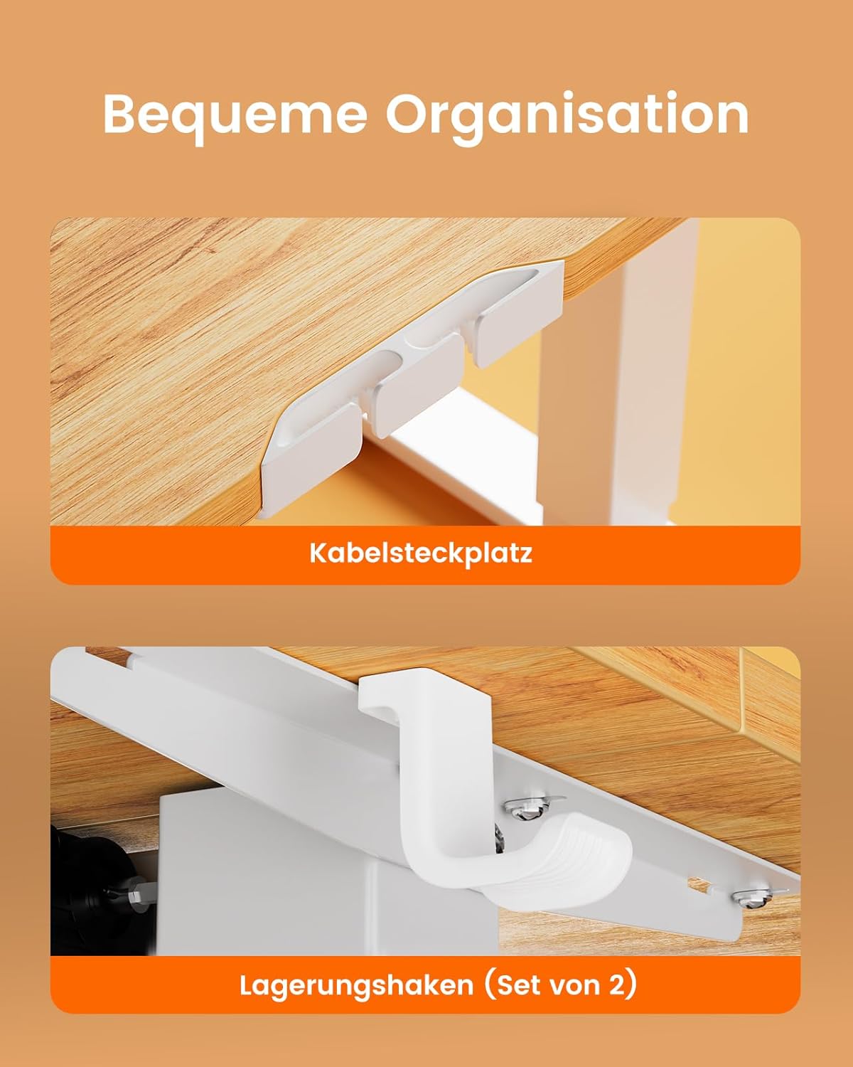 ErGear Electric Height Adjustable Desk 140 x 70 cm, Desk Height Adjustable with 4 Memory Smart Desk for Home Office with Connection Plate