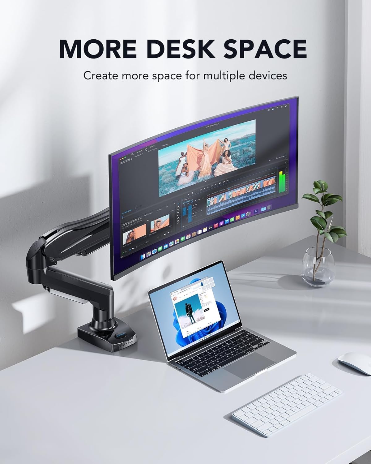 Bras pour moniteur de 13 à 32 pouces avec rotation complète à 360°