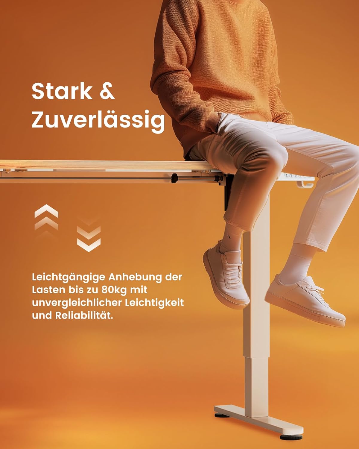 ErGear Electric Height Adjustable Desk 140 x 70 cm, Desk Height Adjustable with 4 Memory Smart Desk for Home Office with Connection Plate