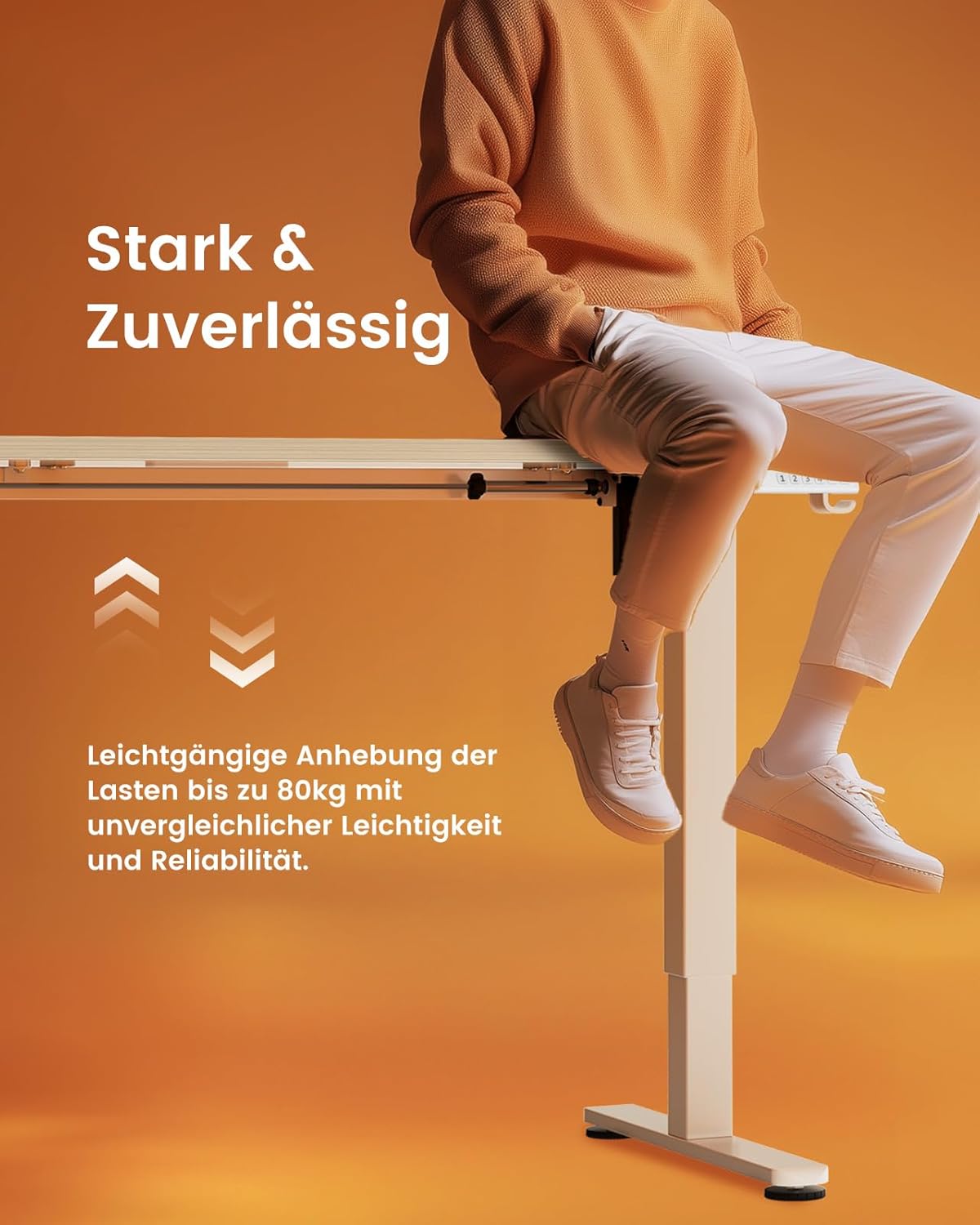 ErGear Electric Height Adjustable Desk 100 x 60 cm, Desk Height Adjustable with 4 Memory Smart Desk for Home Office with Connection Plate