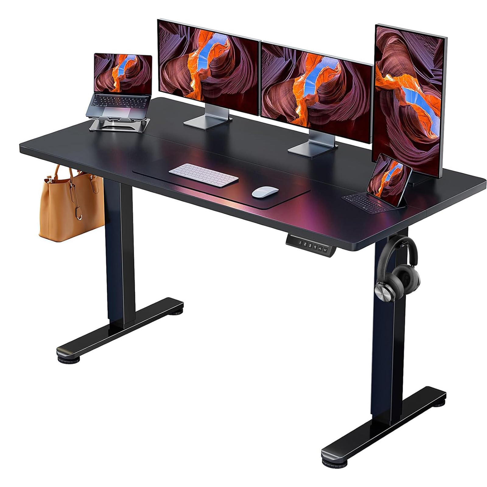 ErGear Electric Height Adjustable Desk 100 x 60 cm, Desk Height Adjustable with 4 Memory Smart Desk for Home Office with Connection Plate