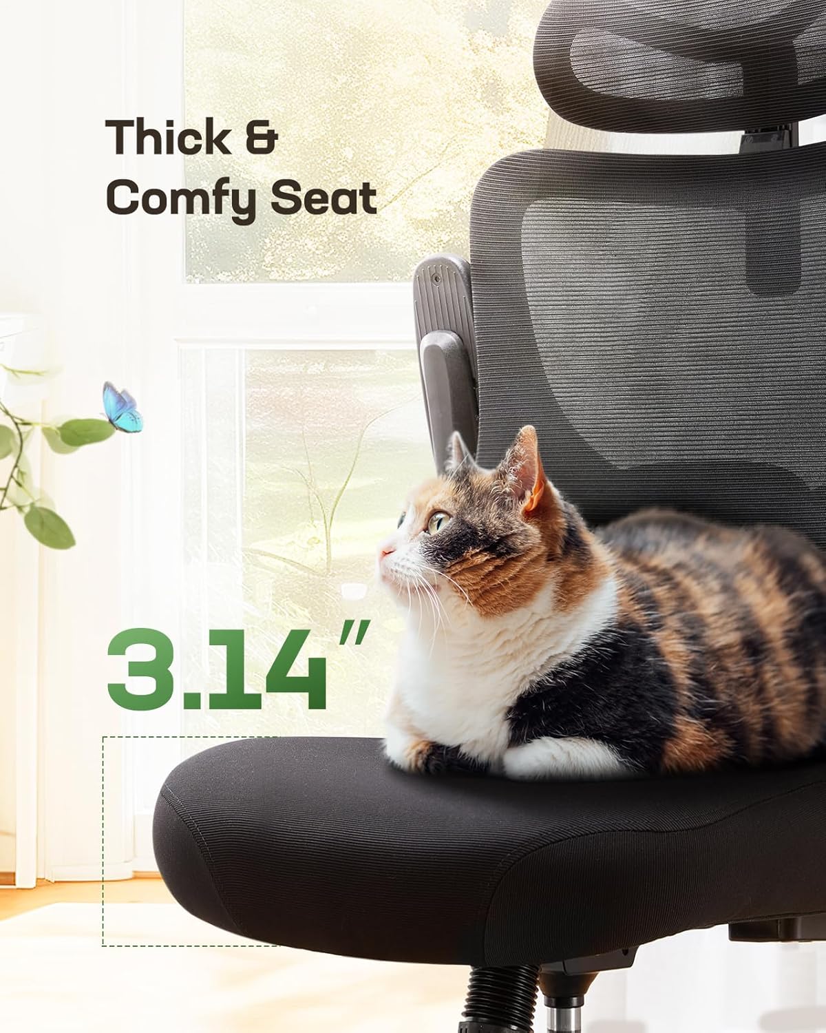 Marsail Ergonomic Office Chair with Adjustable Headrest, Lumbar Support and 3D Folding Armrests, Computer Chair with Height Adjustment, Swivel Chair up to 136kg/300kg