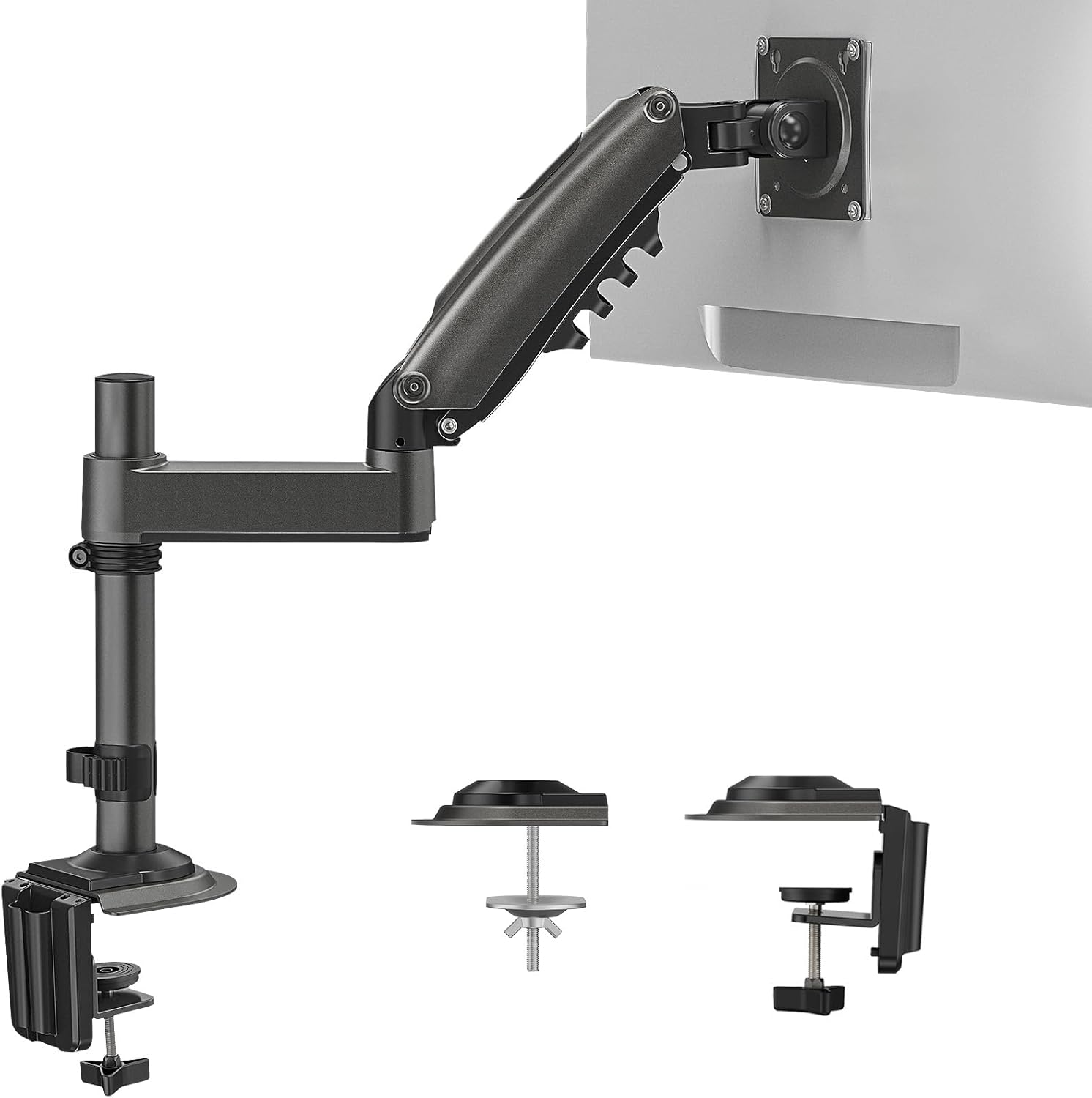 HUANUO Ergonomischer Monitor Halterung 30% höher, Monitor Arm für 13-34 Zoll (2-9 kg) Monitorhalterung höhenverstellbar, schwenkbar, neigbar, 360° drehbar, für Office & Gaming, VESA 75 & 100 mm