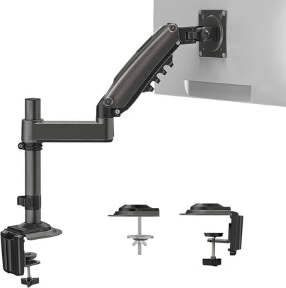 HUANUO Ergonomischer Monitor Halterung 30% höher, Monitor Arm für 13-34 Zoll (2-9 kg) Monitorhalterung höhenverstellbar, schwenkbar, neigbar, 360° drehbar, für Office & Gaming, VESA 75 & 100 mm