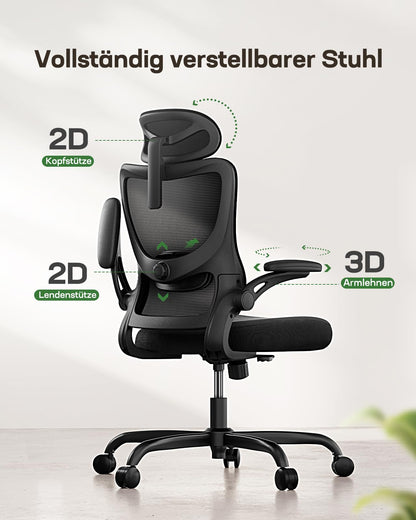 Sedia ergonomica con braccioli 3D HUANUO