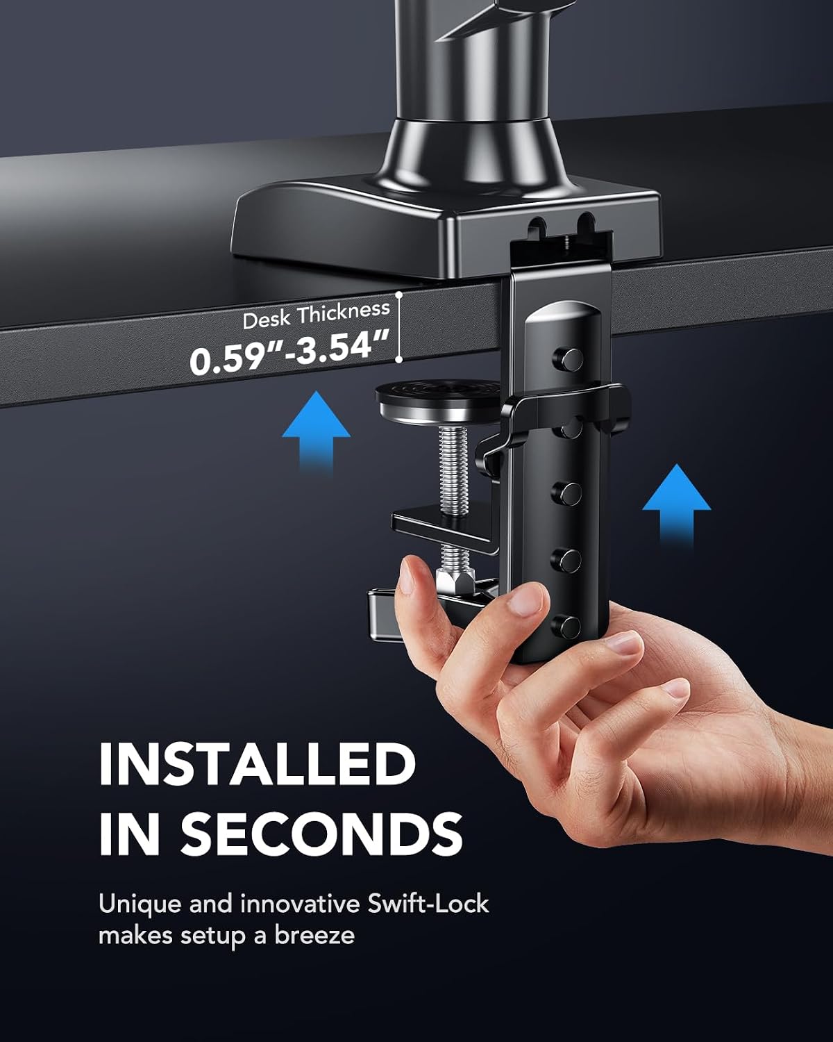 Bras pour moniteur de 13 à 32 pouces avec rotation complète à 360°