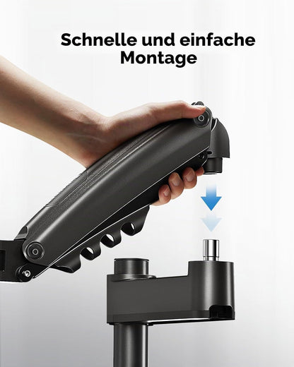 HUANUO Ergonomischer Monitor Halterung 30% höher, Monitor Arm für 13-34 Zoll (2-9 kg) Monitorhalterung höhenverstellbar, schwenkbar, neigbar, 360° drehbar, für Office & Gaming, VESA 75 & 100 mm