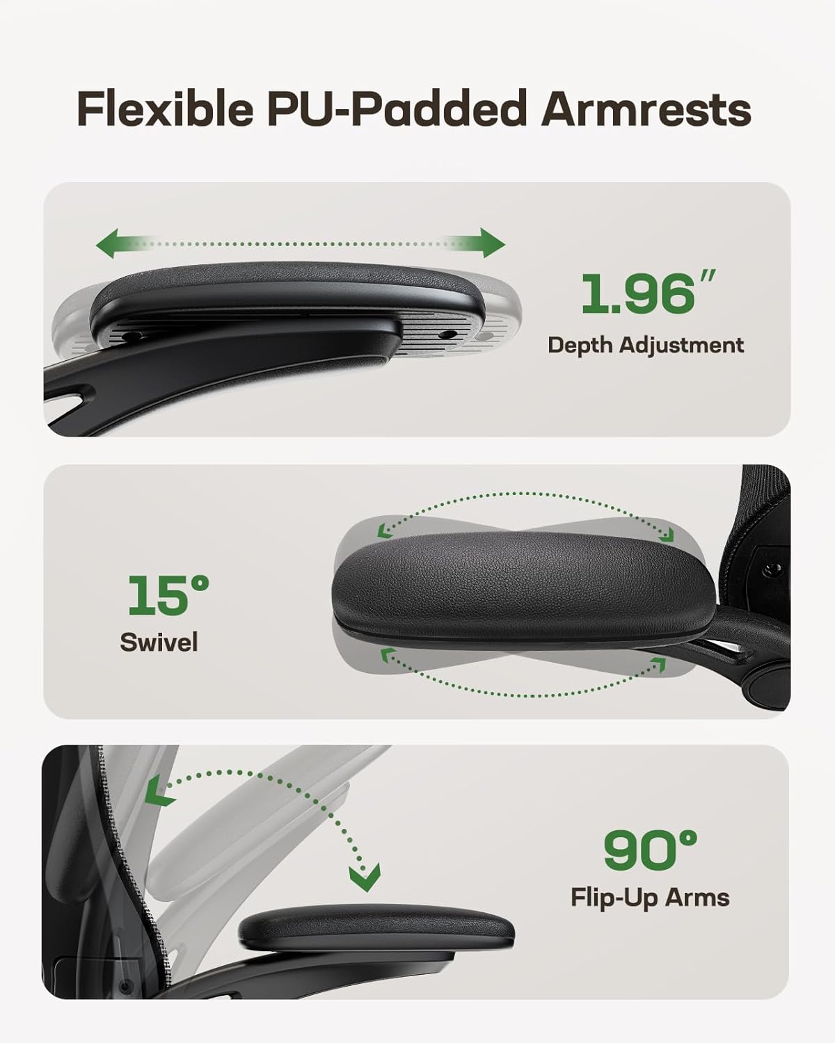 Marsail Ergonomic Office Chair with Adjustable Headrest, Lumbar Support and 3D Folding Armrests, Computer Chair with Height Adjustment, Swivel Chair up to 136kg/300kg