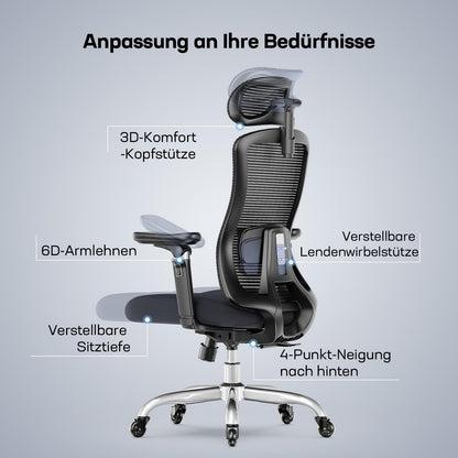 Sedia ergonomica regolabile 6D HUANUO