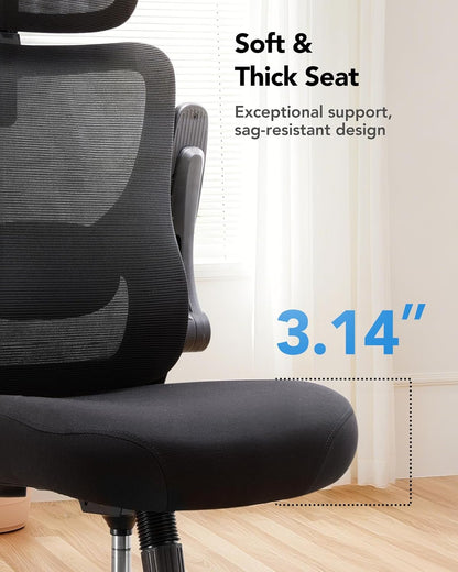 HUANUO Ergonomischer Bürostuhl, Ergonomisch Schreibtischstuhl mit Verstellbarer Lendenwirbel- und Kopfstütze, komfortabler Gaming Stuhl mit 3D-Armlehnen, Homeoffice-Büro Stuhl, maximale Last 136kg