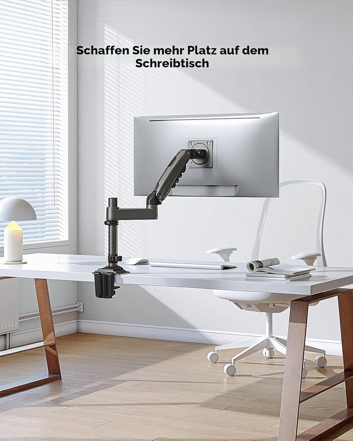HUANUO Ergonomischer Monitor Halterung 30% höher, Monitor Arm für 13-34 Zoll (2-9 kg) Monitorhalterung höhenverstellbar, schwenkbar, neigbar, 360° drehbar, für Office & Gaming, VESA 75 & 100 mm