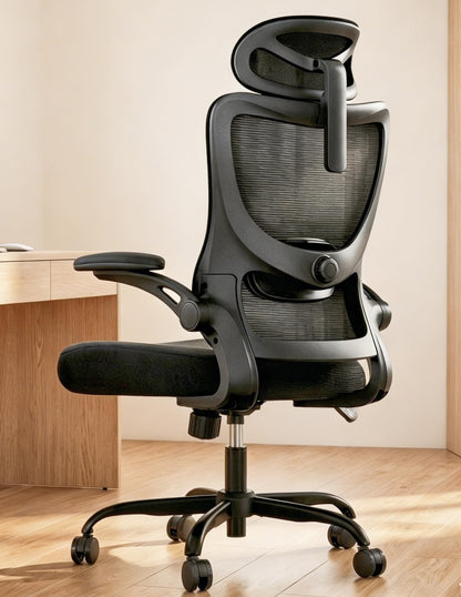 Marsail Ergonomic Office Chair with Adjustable Headrest, Lumbar Support and 3D Folding Armrests, Computer Chair with Height Adjustment, Swivel Chair up to 136kg/300kg