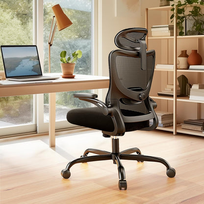 Marsail Ergonomic Office Chair with Adjustable Headrest, Lumbar Support and 3D Folding Armrests, Computer Chair with Height Adjustment, Swivel Chair up to 136kg/300kg