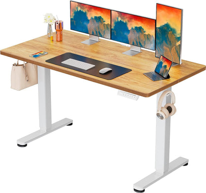 ErGear Electric Height Adjustable Desk 140 x 70 cm, Desk Height Adjustable with 4 Memory Smart Desk for Home Office with Connection Plate