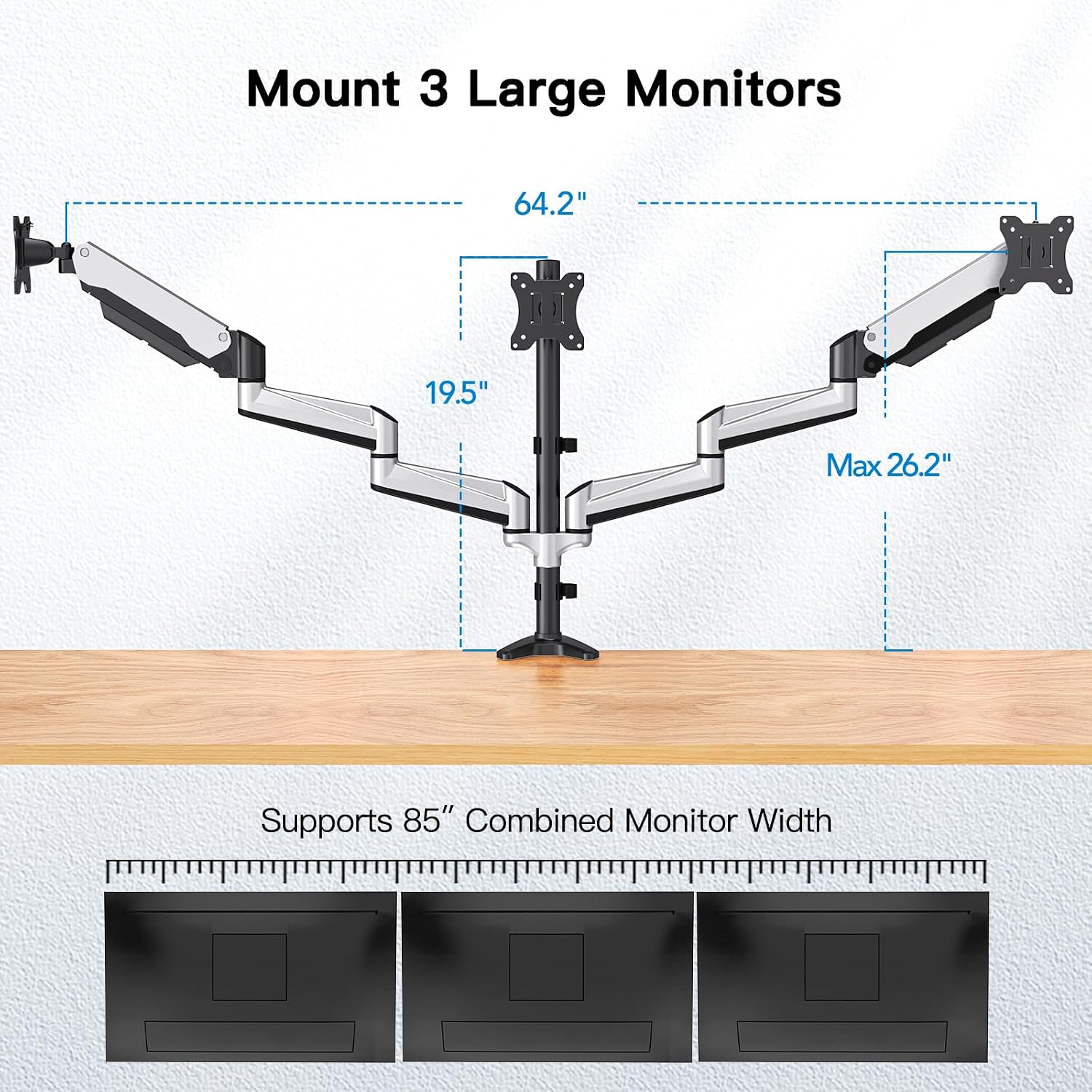 Dreifach-Monitorarm (17-32 Zoll) mit Höhenverstellung