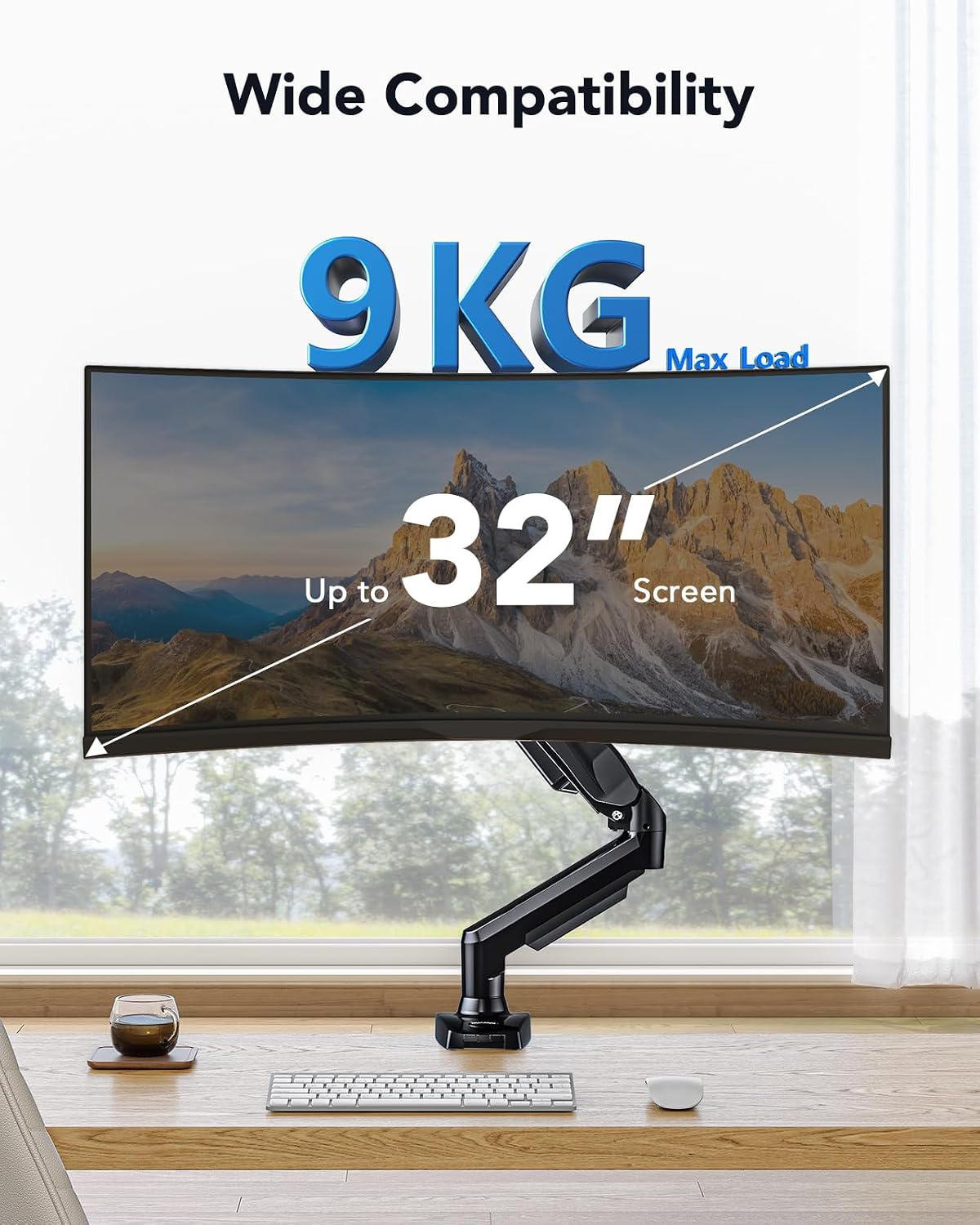 Bras pour moniteur de 13 à 32 pouces avec rotation complète à 360°