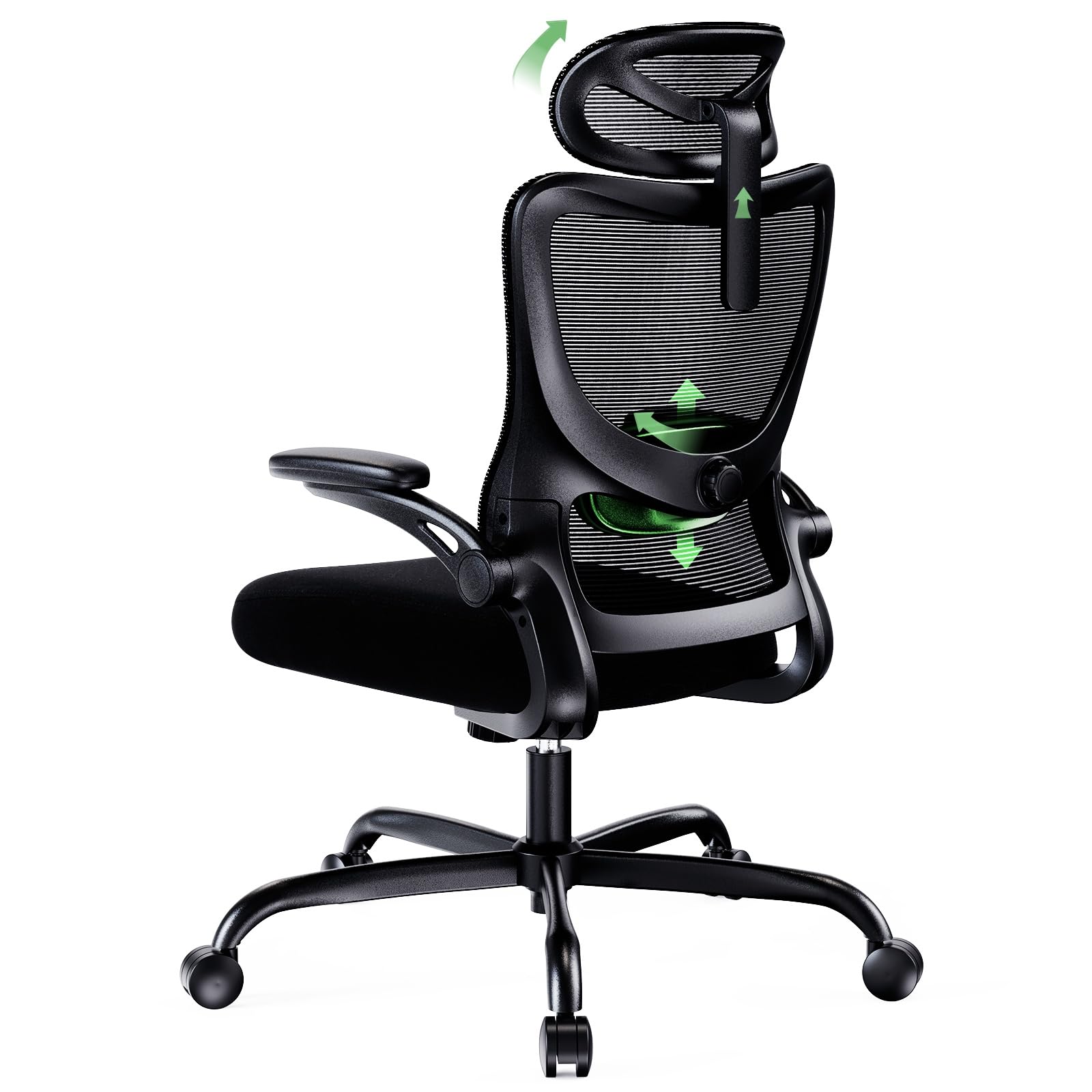 Sedia ergonomica con braccioli 3D HUANUO