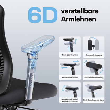 Sedia ergonomica regolabile 6D HUANUO