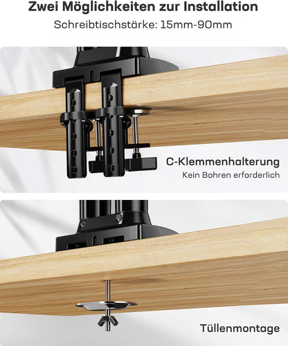 Doppelmonitorarm (13-32 Zoll) mit 360°-Vollbewegung
