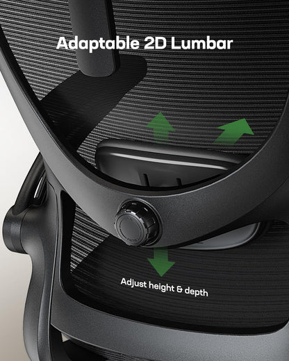 Marsail Ergonomic Office Chair with Adjustable Headrest, Lumbar Support and 3D Folding Armrests, Computer Chair with Height Adjustment, Swivel Chair up to 136kg/300kg