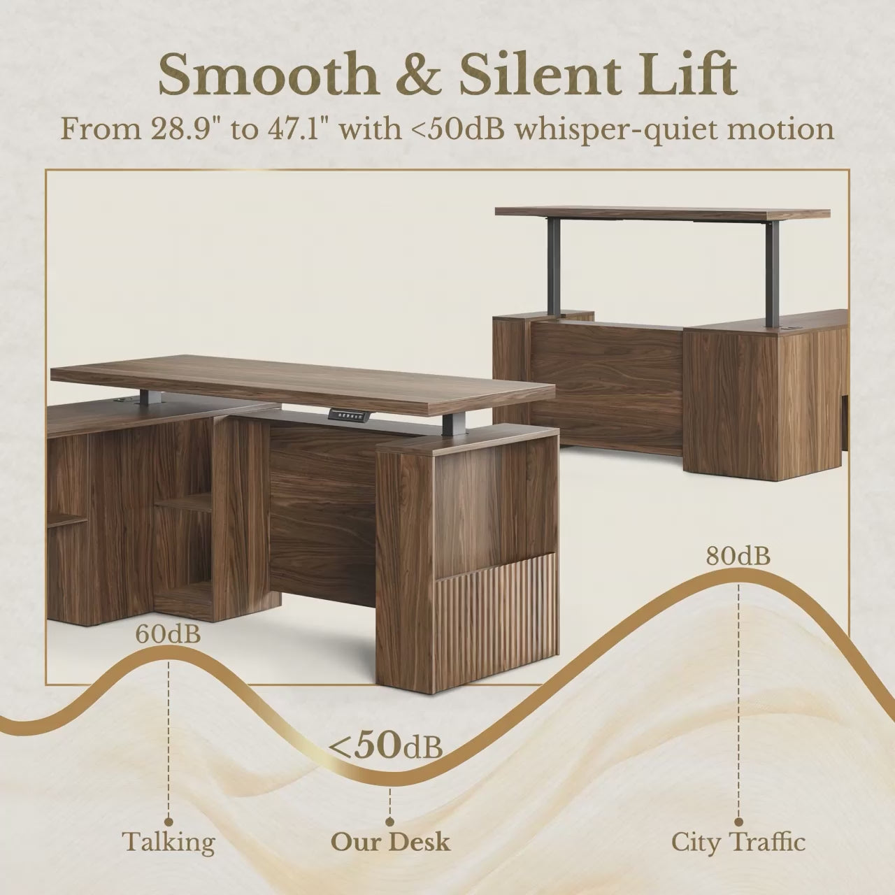 Scrivania in tormalina topaz da 160 cm in stile premium