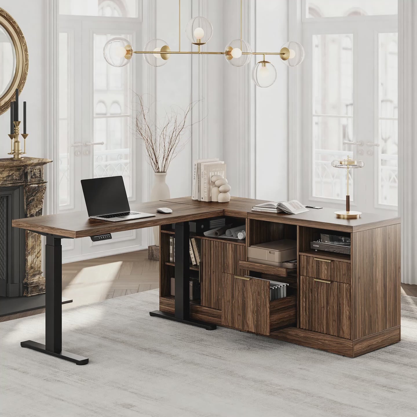 Carica il video: Scrivania in Azure da 170 cm in stile premium