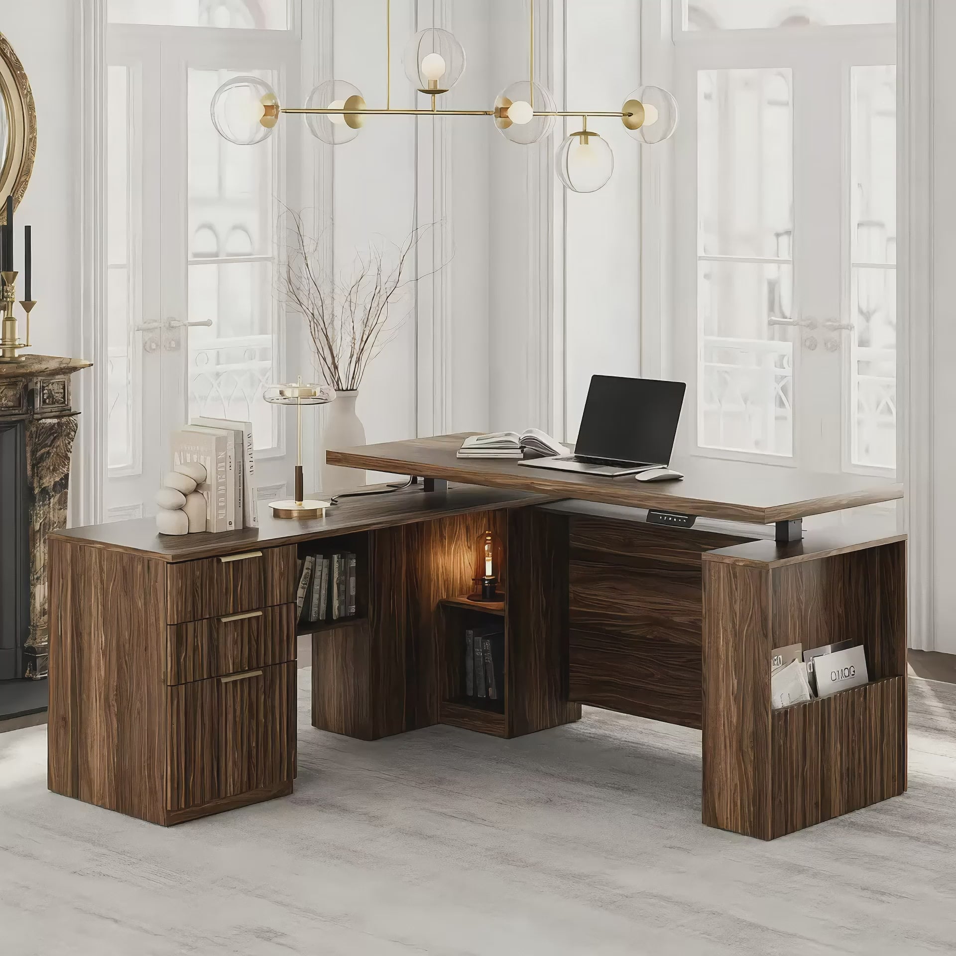 Carica il video: Scrivania in tormalina topaz da 160 cm in stile premium